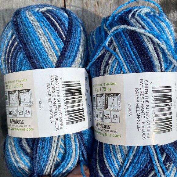 Patons Kroy Socks 4 yarn lot green blue gray stripes skeins washable wool super - Picture 11 of 13